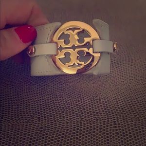 Blue leather Tory Burch cuff